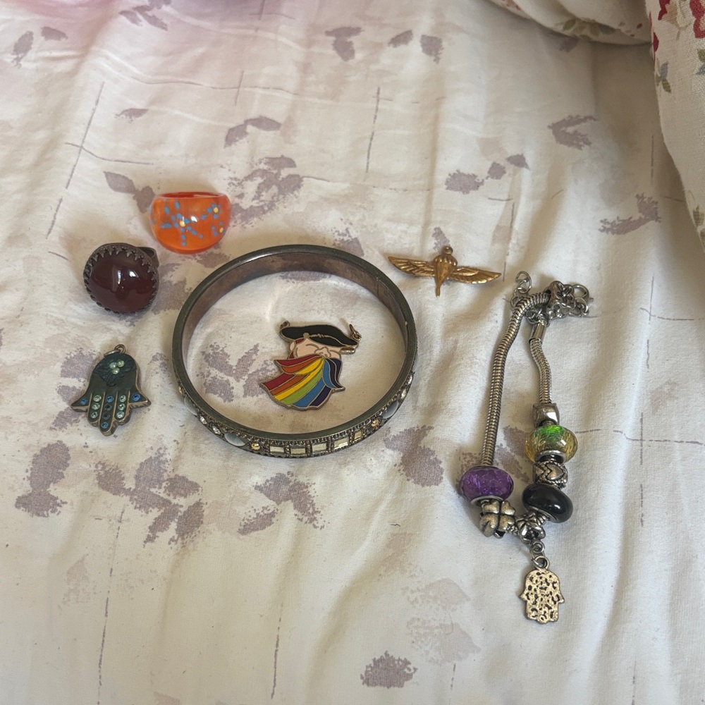 Colorful Jewelry Set with Bracelet and Charms